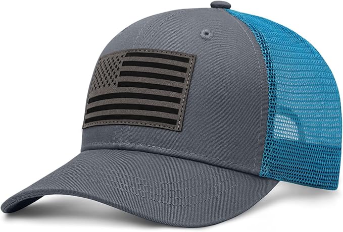 American Flag Trucker Hat - Snapback Hats for Men Women Baseball Cap - Breathable Mesh & Adjustable Fit for Casual Wear