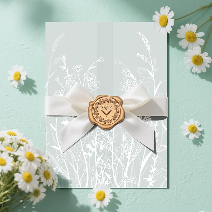 SWANGSA 50 Sets Wedding Invitations Wraps, Vellum Jackets - Image 5