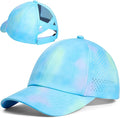 Little Girls Reflective Baseball Cap Criss Cross Ponytail Hat Kids Quick Dry Mesh Summer Sports Hat for Toddler Ages 3-8