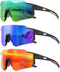 3 Pack Polarized Sunglasses for Men Women, Sports Mens Sunglasses with UV Protection for Baseball Cycling Running