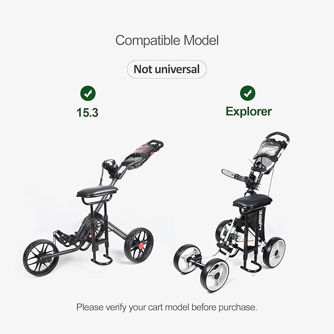 Caddytek Removable Golf Cart Seat, Golf Push Cart Seat, Golf Chair Accessory, Trolly Seat for 3 Wheels and 4 Wheels