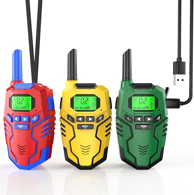 Walkie Talkies Toys for Kids Rechargeable, Long Range 2 Way Radio, Outdoor by Inspireyes