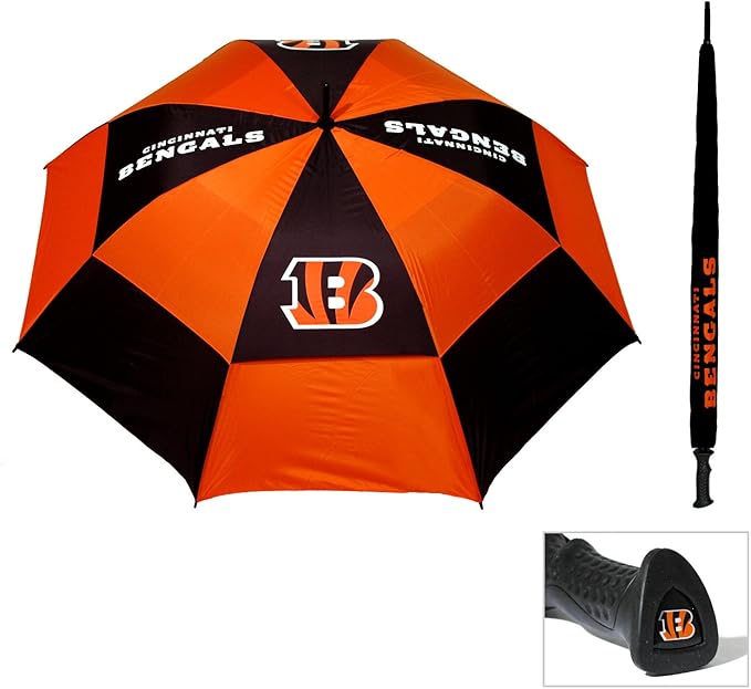 Team Golf NFL San Francisco 49ers Golf Umbrella 62" Golf Umbrella with Protective Sheath, Double Canopy Wind Protection Design, Auto Open Button