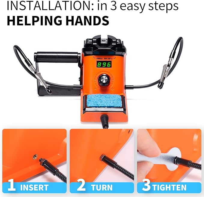 YIHUA 926 III 60W LED Display Soldering Iron Station Kit w 2 Helping Hands - Image 6