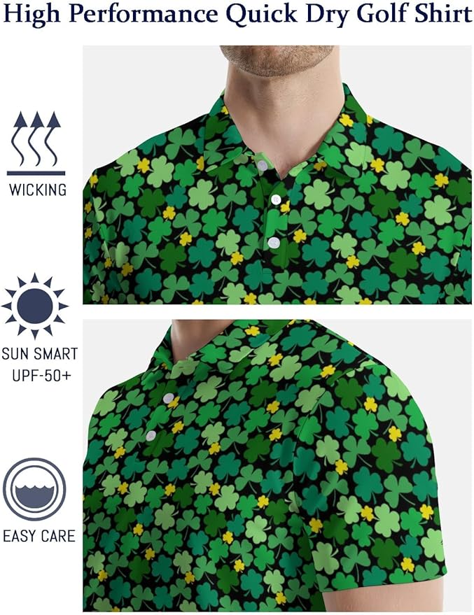 Mens Golf Shirts Golf Polo Shirts for Men Short Sleeve Polo Shirts Golf Gifts