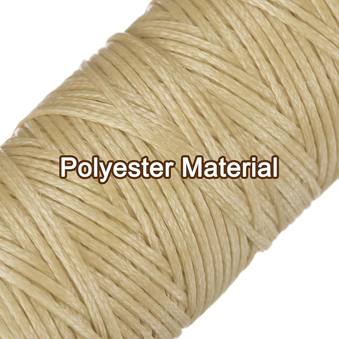 uxcell Leather Sewing Waxed Thread, 55 Yards / 50m 0.8mm 150D Flat Polyester - Image 3