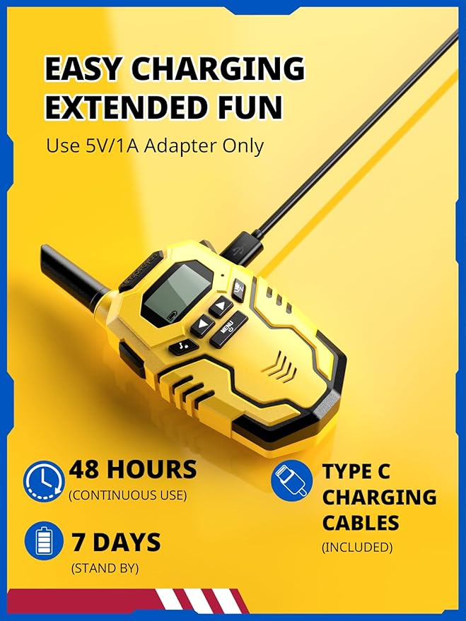 Walkie Talkies Toys for Kids Rechargeable, Long Range 2 Way Radio, Outdoor - Image 2