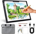 Rechargeable A4 Light Box with Padded Case, led Light pad with Built-in Stand & by Zocelight