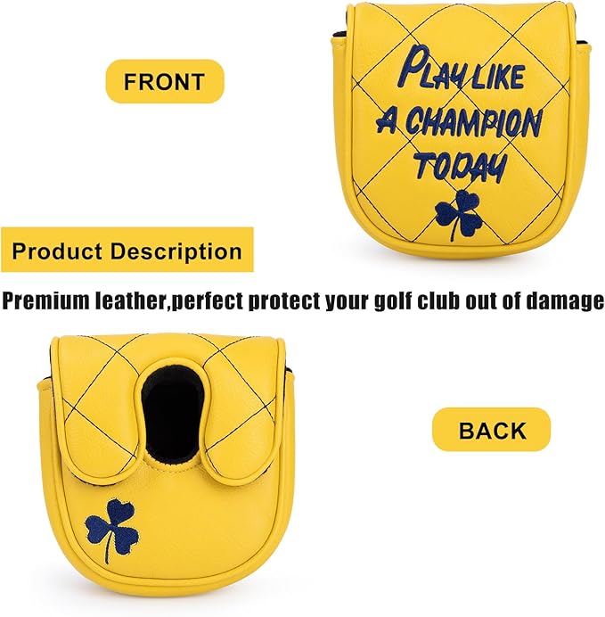 Golf Headcovers Play Like A Champion Today Golf Club Head Covers Advanced Embroidery Premium Leather Driver Headcovers Fairway Wood Covers Hybrid Cover Golf Mallet Putter Cover for DF3 OZ1