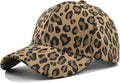 Baseball Hats for Women Men Adjustable Leopard Print Dad Trucker Hat Cotton Sun Protection Caps Sports Golf Medium