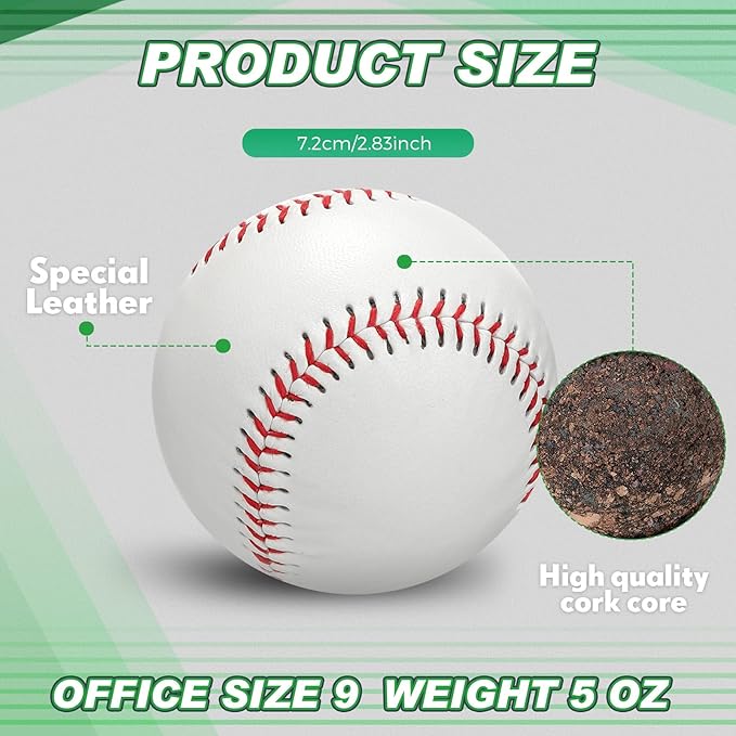3 Pack Glow in The Dark Baseball Light up Baseball Official Size Ball Glow Balls for Games, Gift for Boys, Girls & Fans - Outdoor Activity Accessories