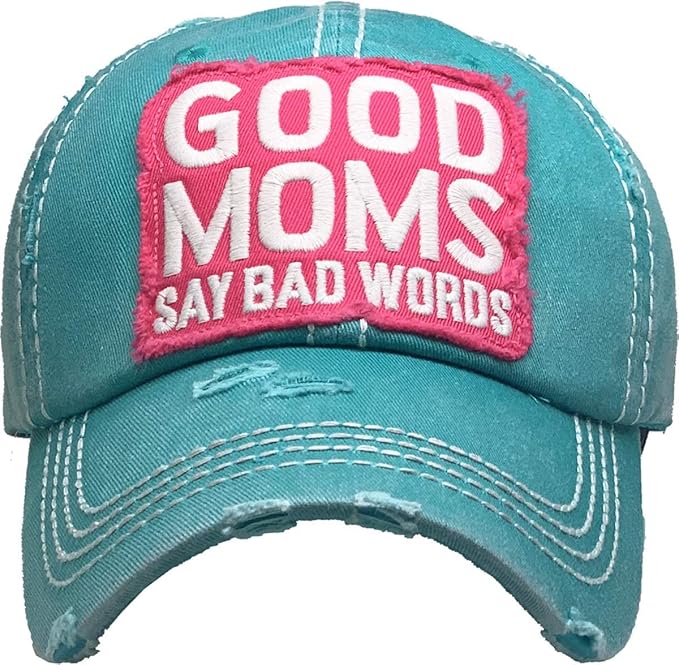 Funky Junque Distressed Vintage Baseball Cap - Embroidered Patch Women's Hat - Holiday, Lifestyle & Patriotic Designs