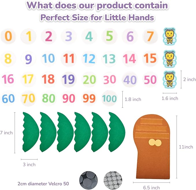 CHEFAN Tree and Numbers Props from The Childhood Favorite Book, Felt Numbers - Image 2