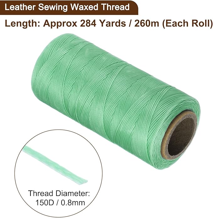 uxcell 150D 0.8mm Flat Waxed Thread 284 Yards Polyester Leather Sewing Waxed - Image 3