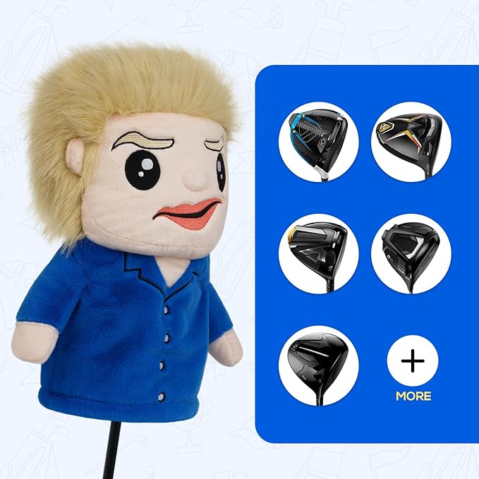 Craftsman Golf Funny Plush Driver Cover Headcover Unique Golf Gift & Accessories for Men and Women Golfers