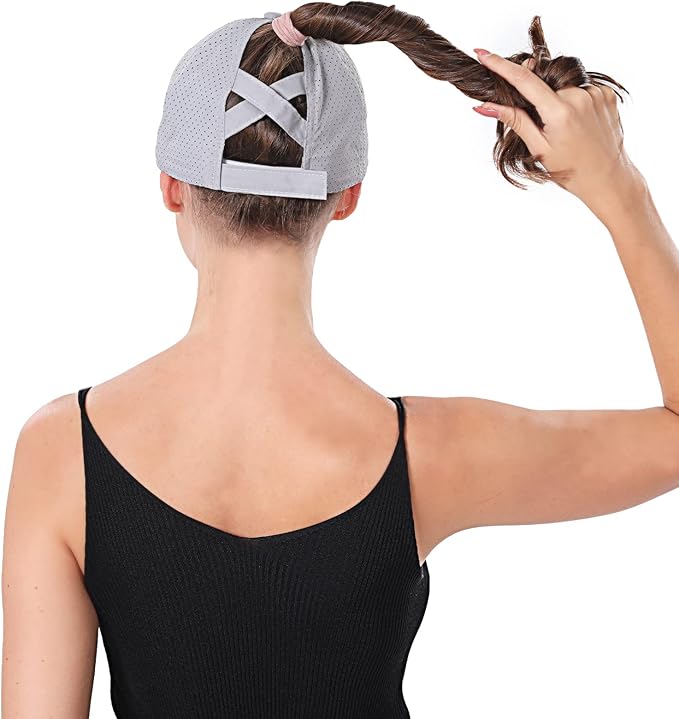 ZTL Women's High Ponytail Baseball Cap Performance Running Hat Quick Dry Mesh Sports Cap Unstructured Dad Trucker Hats
