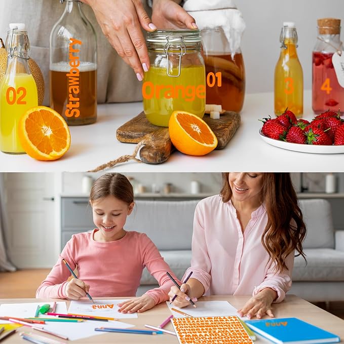 Alphabet Stickers, 12 Sheets Orange Letter Stickers - Image 5