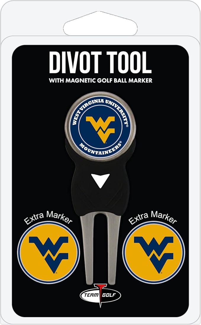 Team Golf NCAA Divot Tool with 3 Golf Ball Markers Pack, Markers are Removable Magnetic Double-Sided Enamel