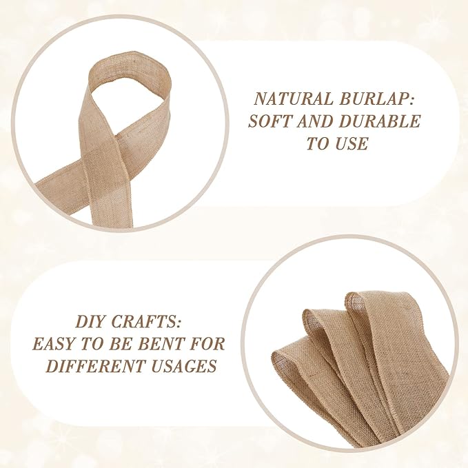 20 Yard 4 Inches Burlap Ribbon Wide Jute Ribbon Natural Burlap Fabric Roll - Image 3