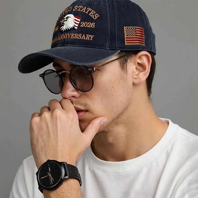 4th of July Hat 250 Anniversary USA Hat American Flag Trucker hat for Women Men Fourth of July Patriotic Eagles Hat