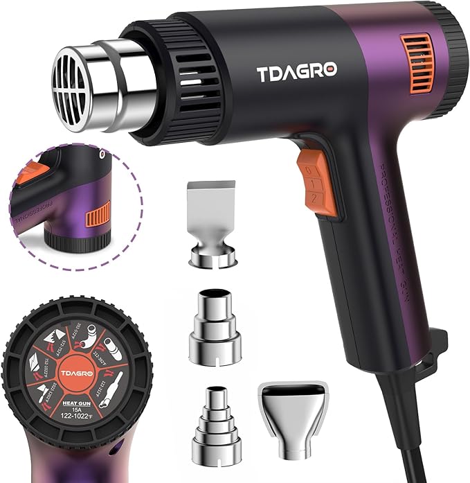 A Nice Heat Gun, Compact but Powerful, Variable Temp Control 122℉~1202℉ by TDAGRO