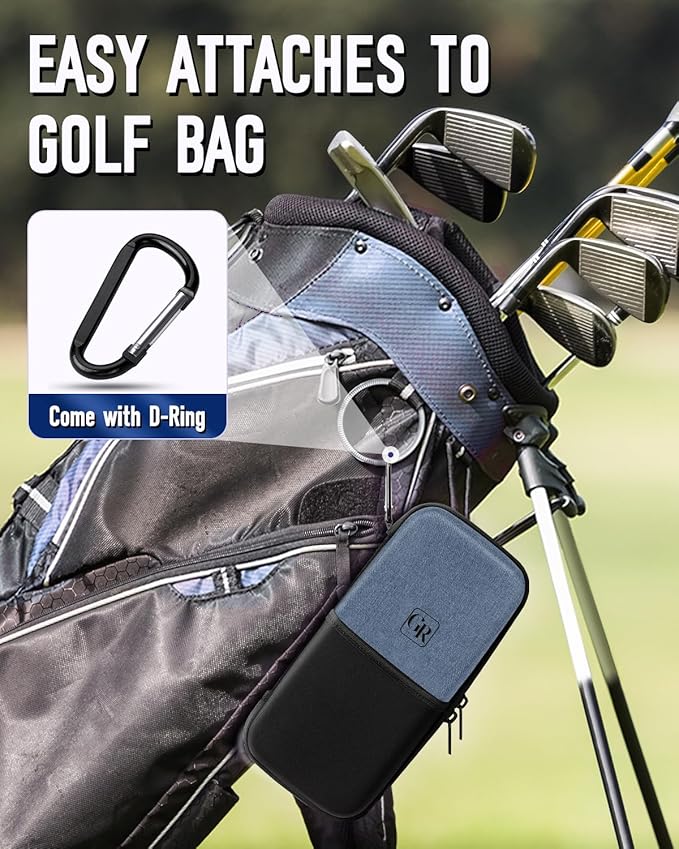 GLORIEROO Active Carbon Fabric Odor - Absorbing Golf Glove Holder Case with Glove Shaper - Fits Golf Club Bag, Multifunctional Golf Organizer for Phone, Tees, Divot Tool, Golf Gifts for Men & Women