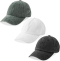 MEINICY 3 Packs Washed-Cotton Plain Baseball Cap, Vintage Adjustable Dad Hats Gift for Men/Women,Unstructured