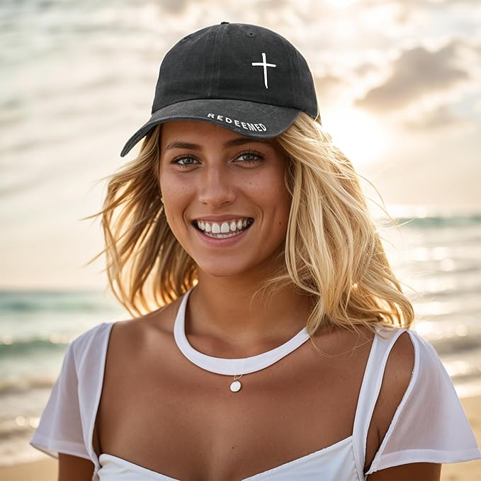 Cross Jesus Hat with Gifts Box, Embroidered Religious Baseball Cap, Christian Gifts for Men Women