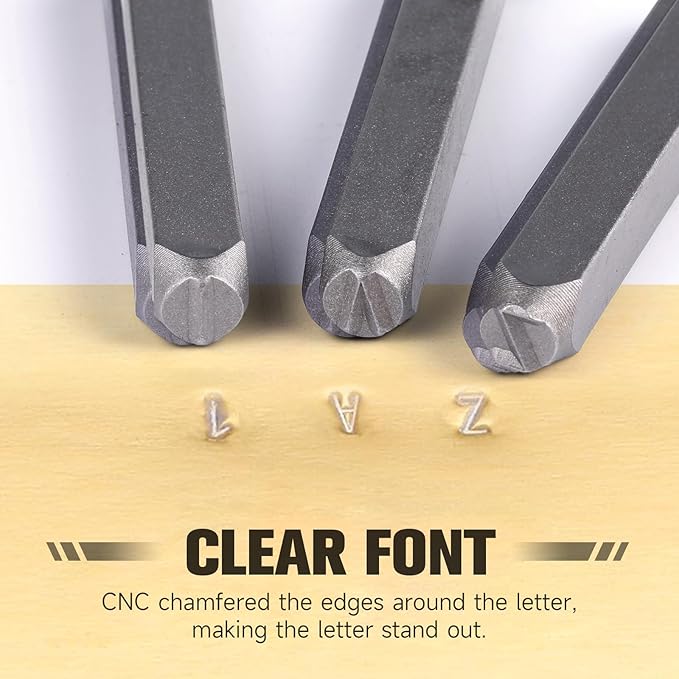 YKLP 37 Pcs Number and Letter Stamp Set, 1/8” Metal Letter Stamps DIY Arts & - Image 4