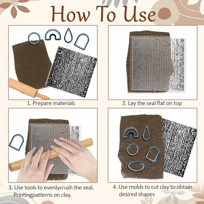 CHGCRAFT Polymer Clay Texture Sheets Sandpaper Texture Silicone Clay Texture - Image 3
