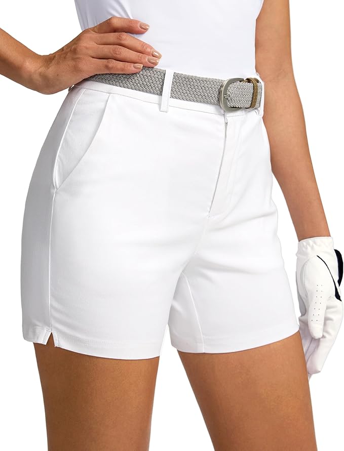 SANTINY Women's 5" Golf Shorts with Pockets Quick Dry Stretch Work Outdoor Hiking Shorts for Women Casual Summer