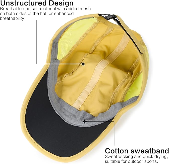 HH HOFNEN Quick Dry Baseball Cap Unstructured Running Cap Water-Resistant UPF 50+ Mesh Golf Sun Hats for Men Women