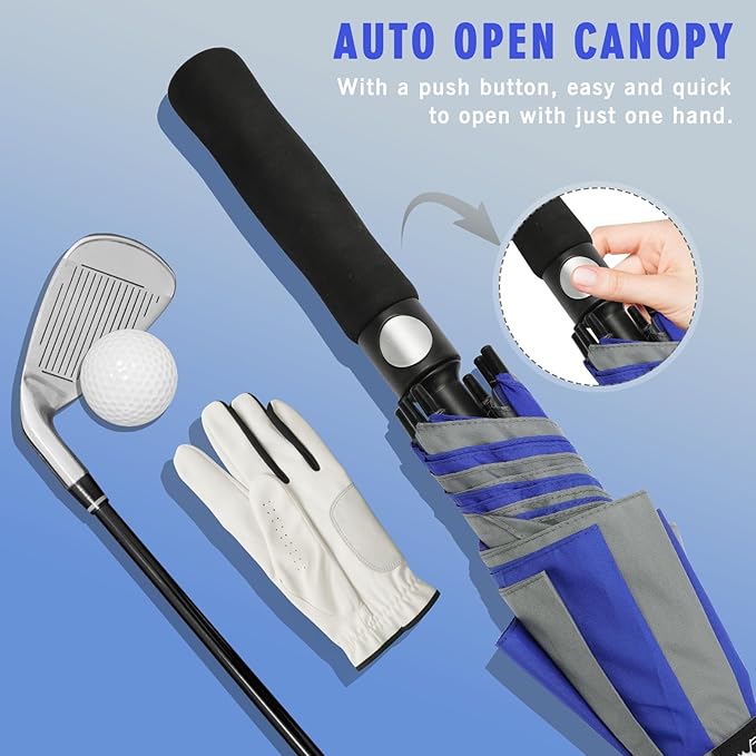 ZOMAKE Golf Umbrella Windproof, Extra Large Oversized Heavy Duty Double Canopy for Rain, Sports Games & Push Cart(51/54/62/68/72Inch)