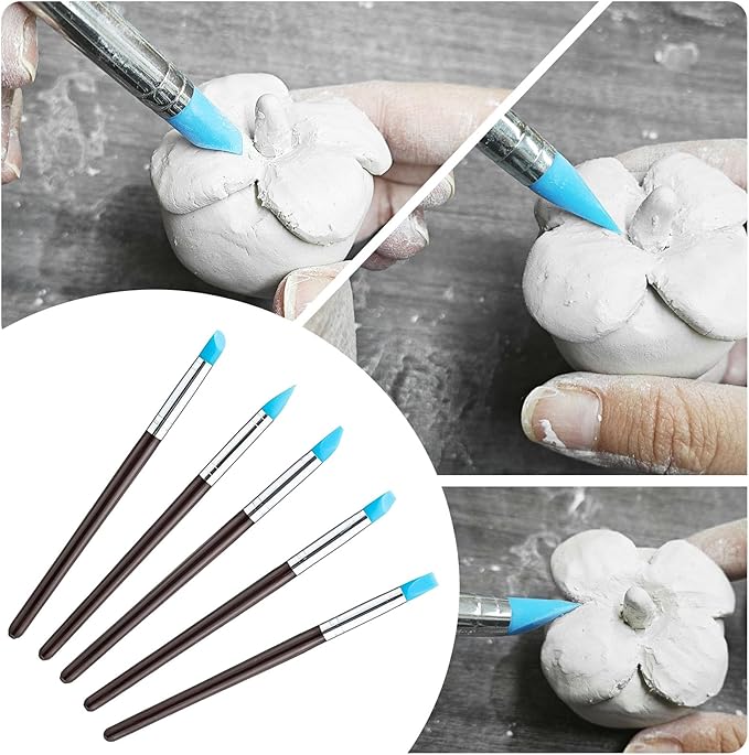 EIGTWEN 100ml Air Dry Clay Glaze and 29pcs Clay tools kit, Matte Clay Varnish - Image 5