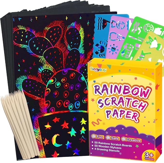 FUNNYB&G Rainbow Scratch Paper Art by FUNNYBG