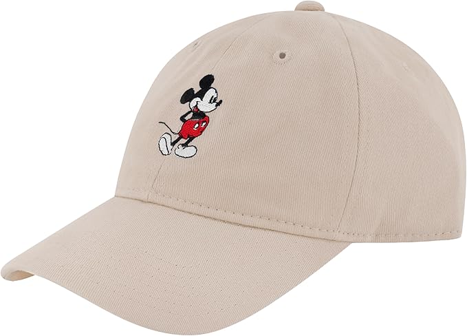 Disney Mickey Mouse Embroidered Cotton Adjustable Dad Hat with Curved Brim