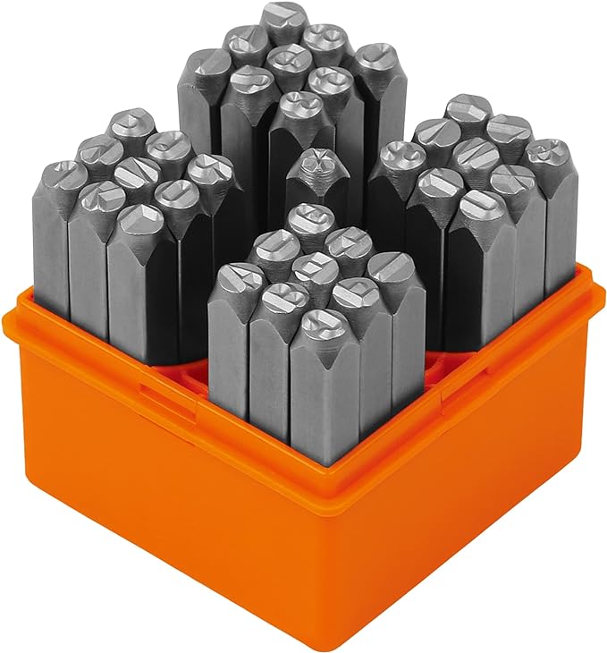 HORUSDY 37-Piece Number and Letter Stamp Set 1/4 Punch Perfect by HORUSDY