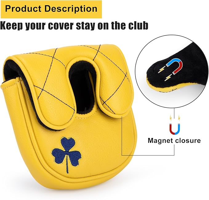 Golf Headcovers Play Like A Champion Today Golf Club Head Covers Advanced Embroidery Premium Leather Driver Headcovers Fairway Wood Covers Hybrid Cover Golf Mallet Putter Cover for DF3 OZ1