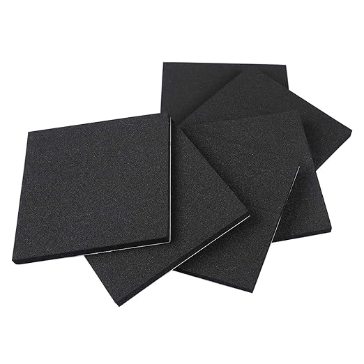 MAGZO 6Pcs Adhesive Foam Padding 1/4 in Thick X 4 in X 4 in, Closed Cell Foam by MAGZO