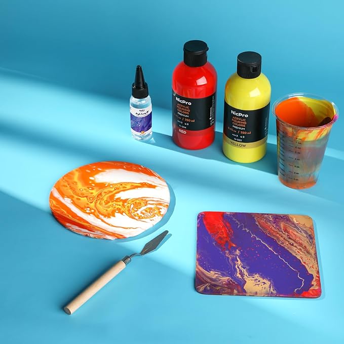 Nicpro 14 Colors 8.45oz Acrylic Pour Paint Supplies Kit, Large Volume Premixed - Image 8