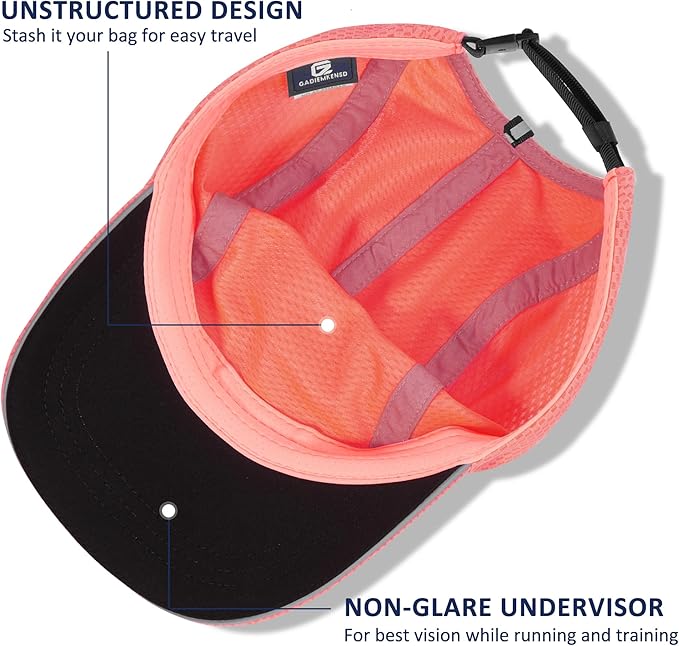 GADIEMKENSD Women's Race Day Running Cap Performance Mesh Hat - Excellent Ventilation, Lightweight, Reflective Safety