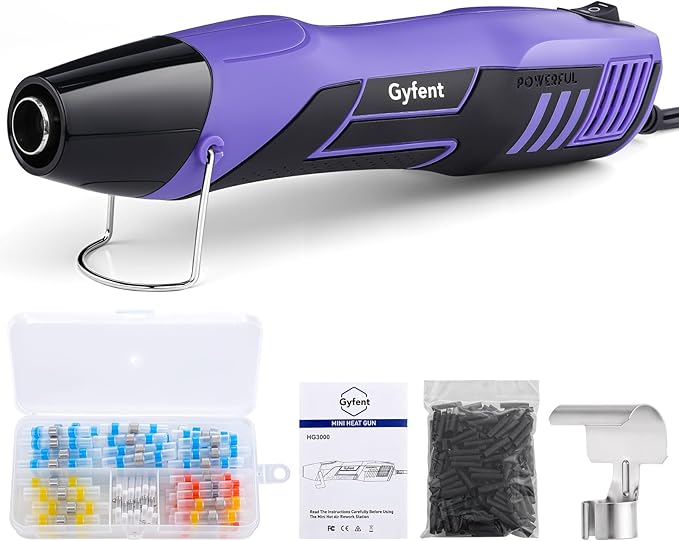 Gyfent Heat Gun with 100Pcs Solder Seal Wire Connectors & 200Pcs Heat Shrink by Gyfent