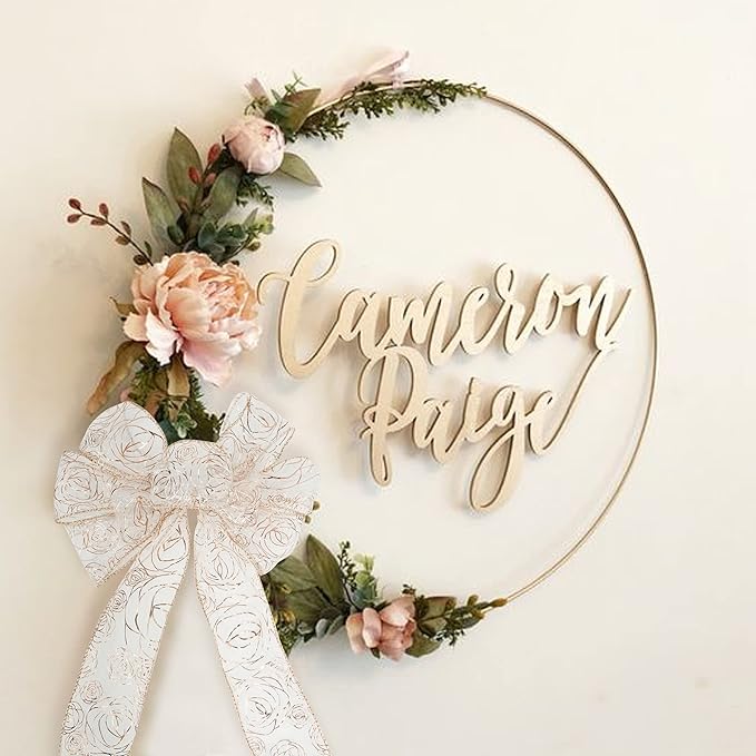 MEEDEE Floral Rose Wired 2.5 Inch Rose Gold Organza Sheer Ribbon, Wedding - Image 7