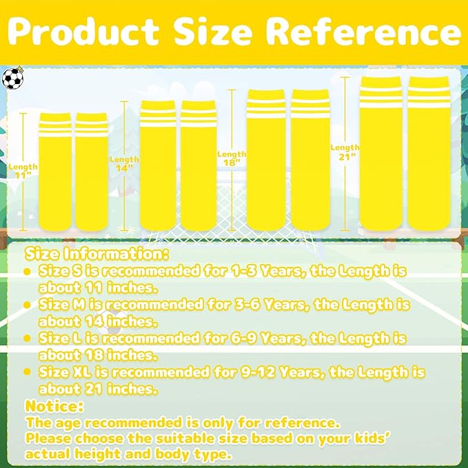 Olreco 1 Pack Toddler Kids Youth Soccer Socks Girls Boys Baseball Socks Youth Knee High Softball Football Accessories Cotton