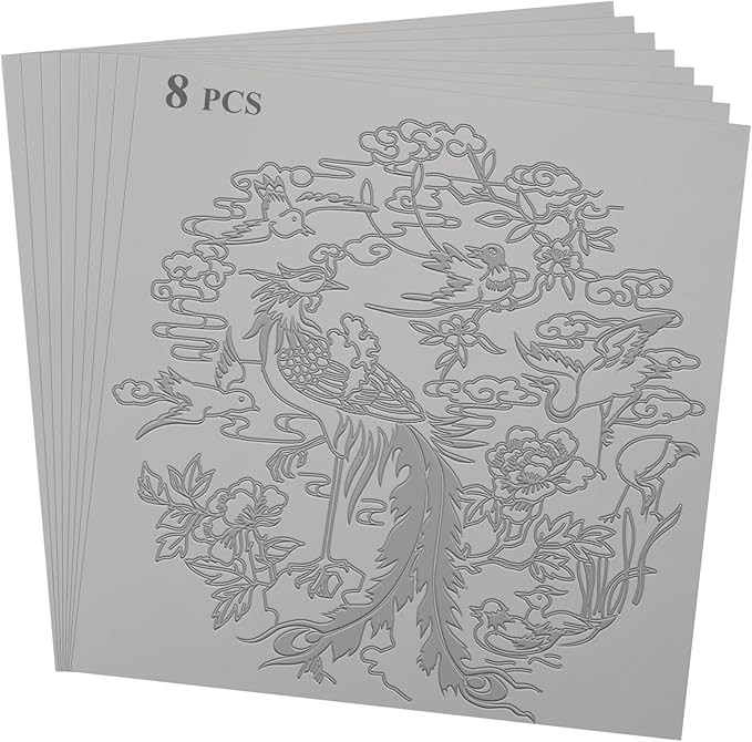 LDXDRU 8 Pack Linoleum Block for Printmaking, 12 x 12 Inch Linoleum Blocks Gray by LDXDRU