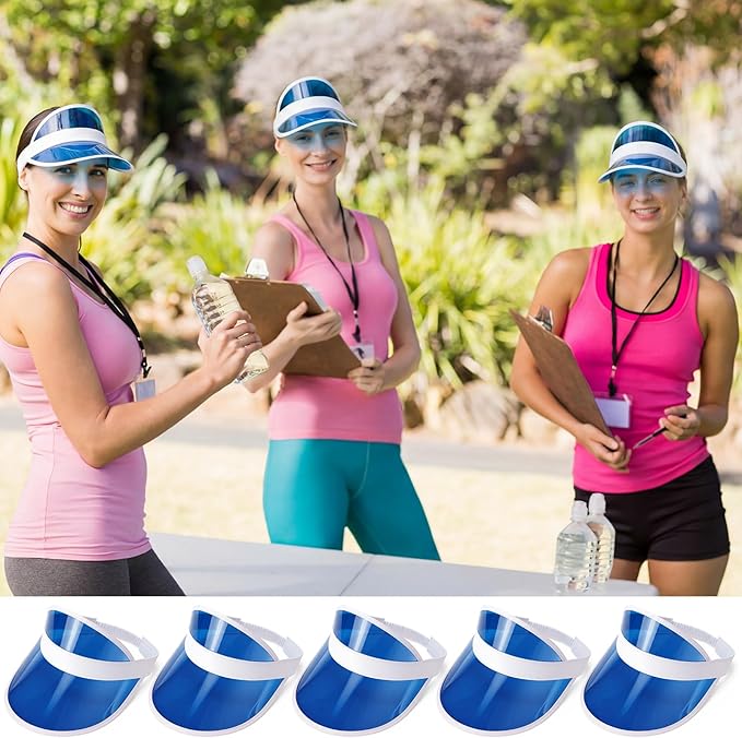 Tarpop Poker Visors Hats Bulk Casino Bingo Visor Casino Dealer Clear Plastic Sun Golf Hats for Women Men