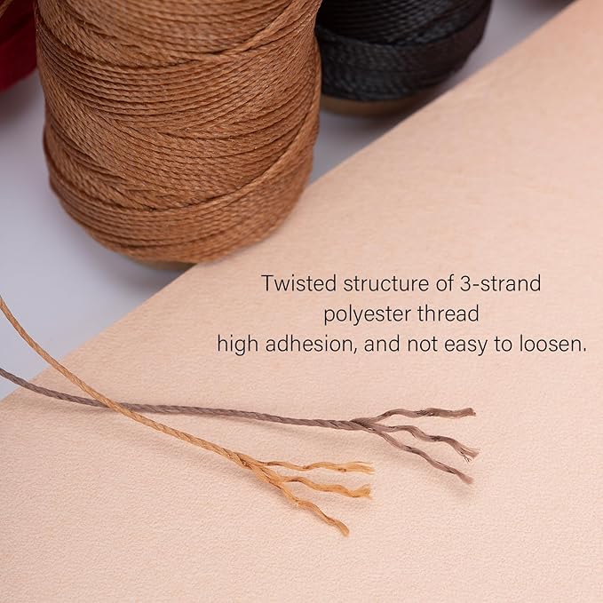 WUTA Leather Waxed Thread Round Polyester Sewing Threads - Image 5