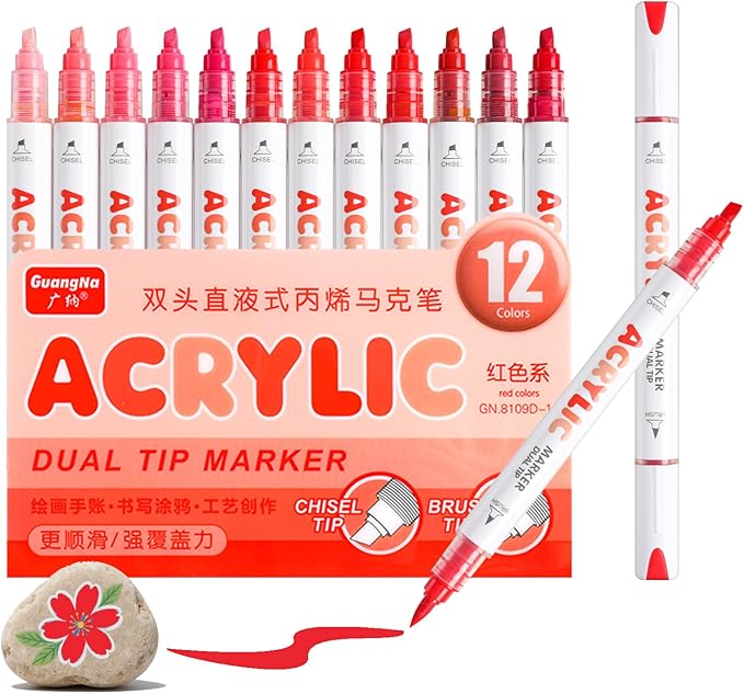 kander 12 Colors Dual Tip Acrylic Paint Markers, Coloring on Wood, DIY Crafts by Unknown