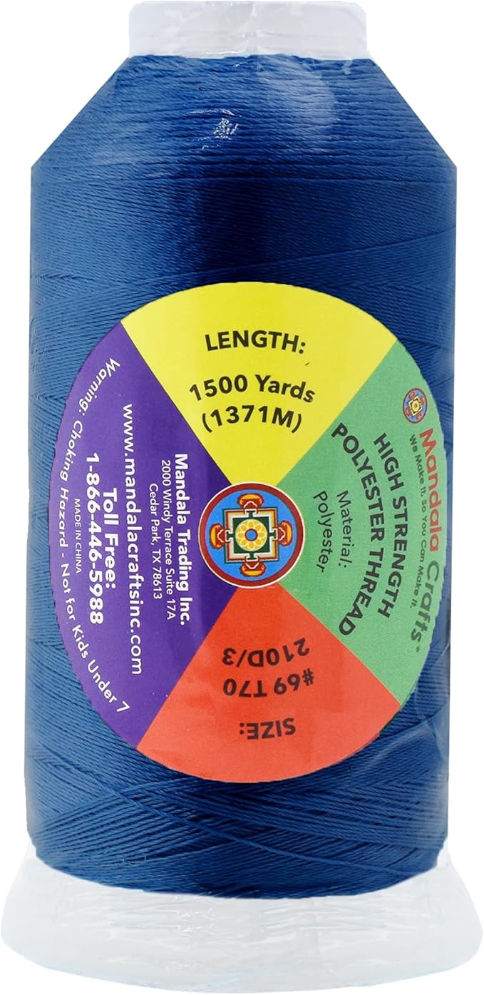 Mandala Crafts Dark Blue Heavy Duty Thread - Image 3