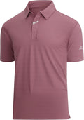 Damipow Premium Golf Shirts for Men Dry Fit Performance Polo Short Sleeve Collared Shirt